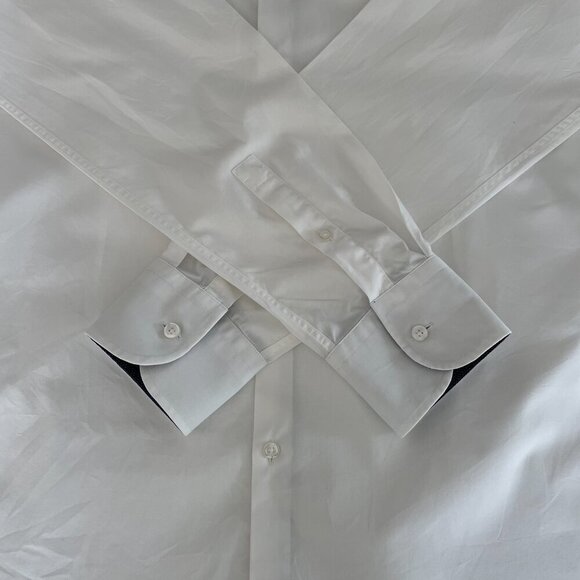 Boss Hugo Boss Slim Fit Jery LS Button Down Dress Cotton Shirt White Sz 15.5/39 - Picture 3 of 15